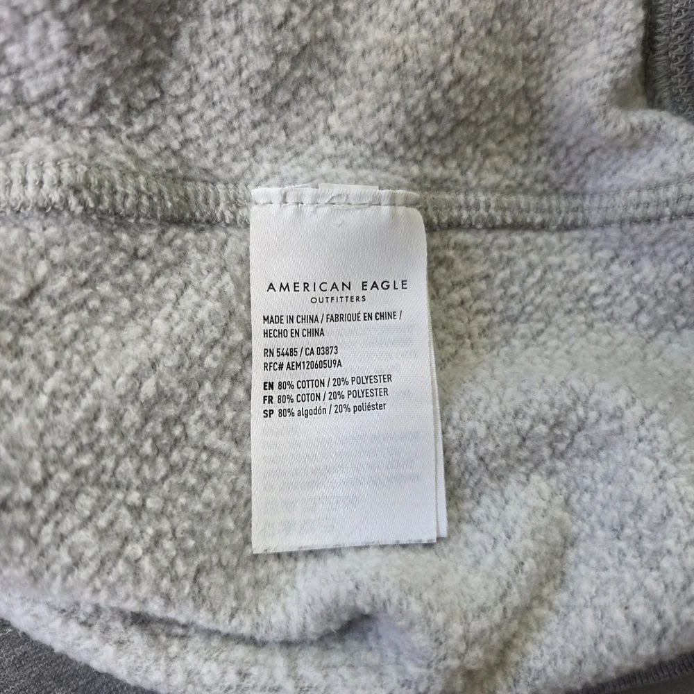 AEO Graphic Fleece Crewneck Sweatshirt Gray Pink Size XS - Picture 9 of 15